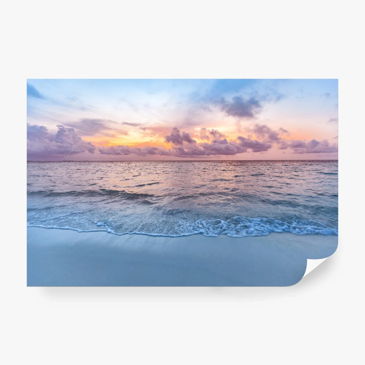 Fototapete ruhiger pastellstrand bei sonnenaufgang – Wallnifity®