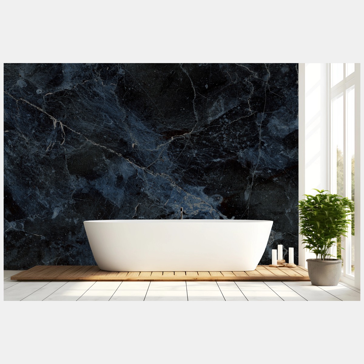 Fototapete dunkelblaue marmorstruktur – Wallnifity®