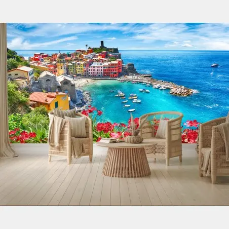 Fototapete Vernazza buntes küstenpanorama – Wallnifity®