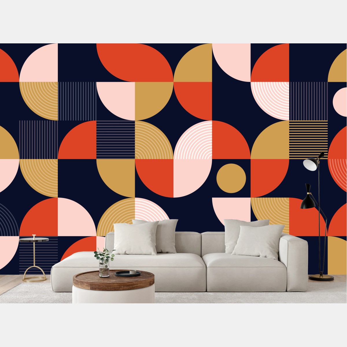 Fototapete retro geometrisches muster – Wallnifity®