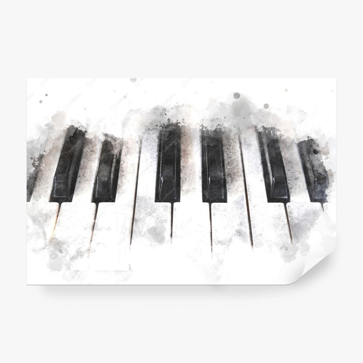 Fototapete aquarell klaviertasten komposition – Wallnifity®