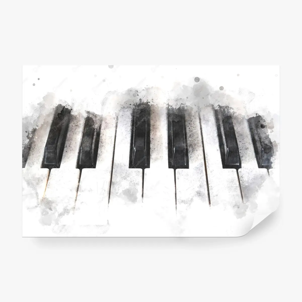 Fototapete aquarell klaviertasten komposition – Wallnifity®