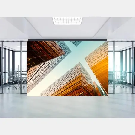 Fototapete goldene glastürme stadtansicht – Wallnifity®