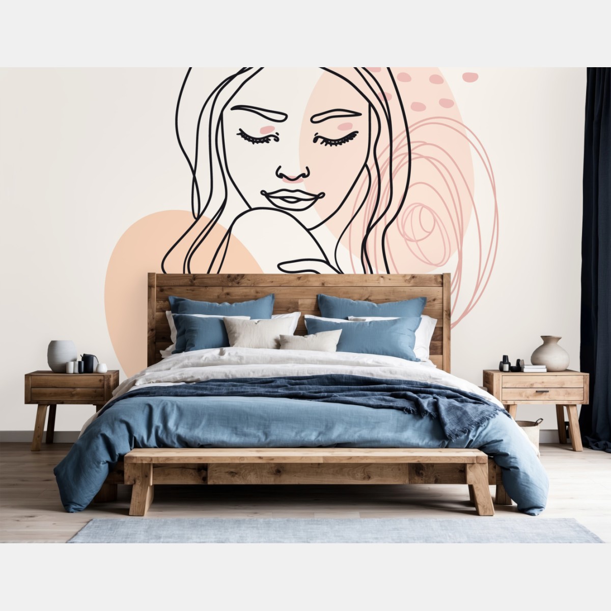 Fototapete sanftes pastellporträt einer frau – Wallnifity®