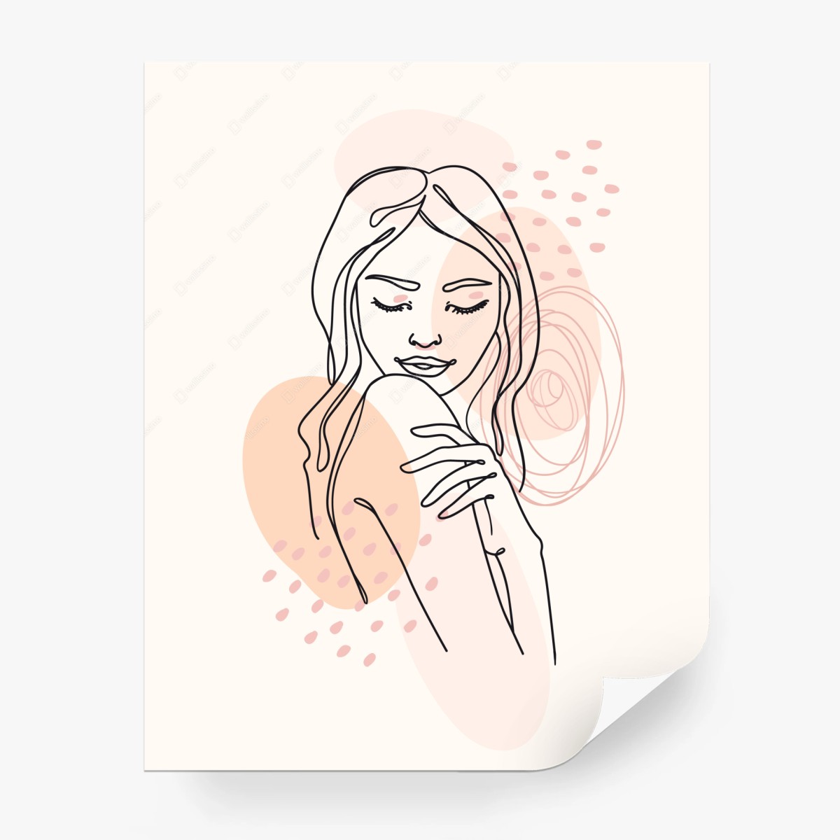 Fototapete sanftes pastellporträt einer frau – Wallnifity®