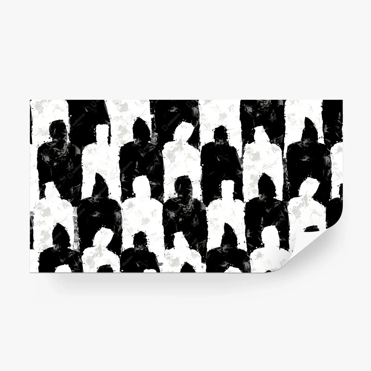 Fototapete monochrome wand aus anonymen figuren – Wallnifity®