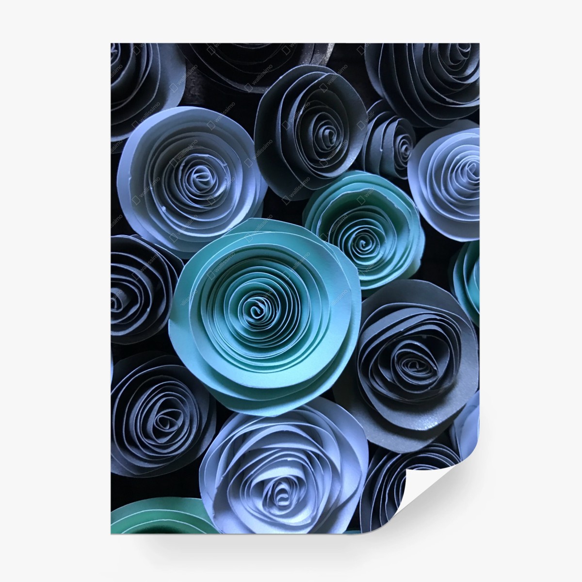 Fototapete türkise papierrosen wanddekoration – Wallnifity® Fototapete türkise papierrosen wanddekoration – Wallnifity®
