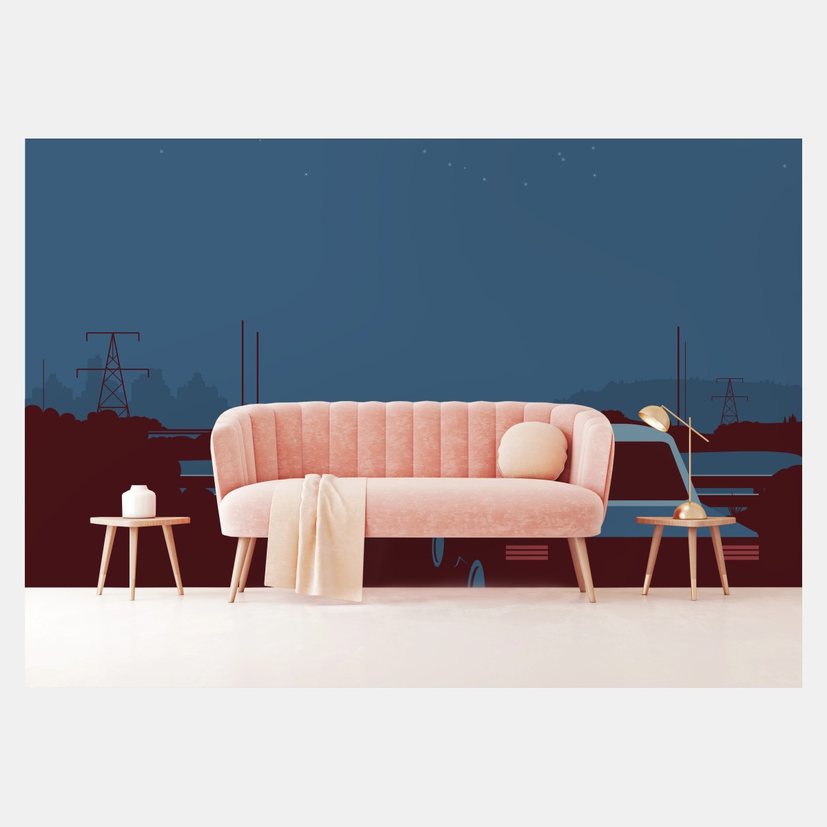 Fototapete nachtfahrt an der brücke – Wallnifity®