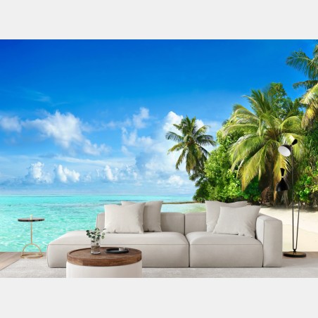 Fototapete tropischer strand auf den Malediven – Wallnifity®