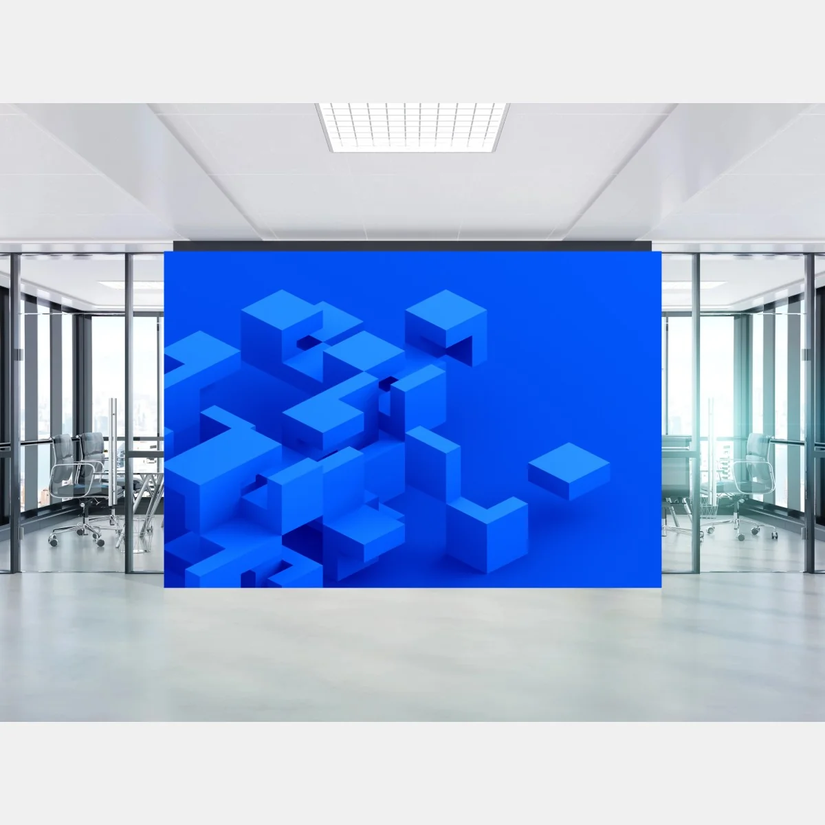 Fototapete moderne blaue 3d würfelkomposition – Wallnifity® Fototapete moderne blaue 3d würfelkomposition – Wallnifity®