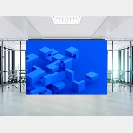 Fototapete moderne blaue 3d würfelkomposition – Wallnifity®