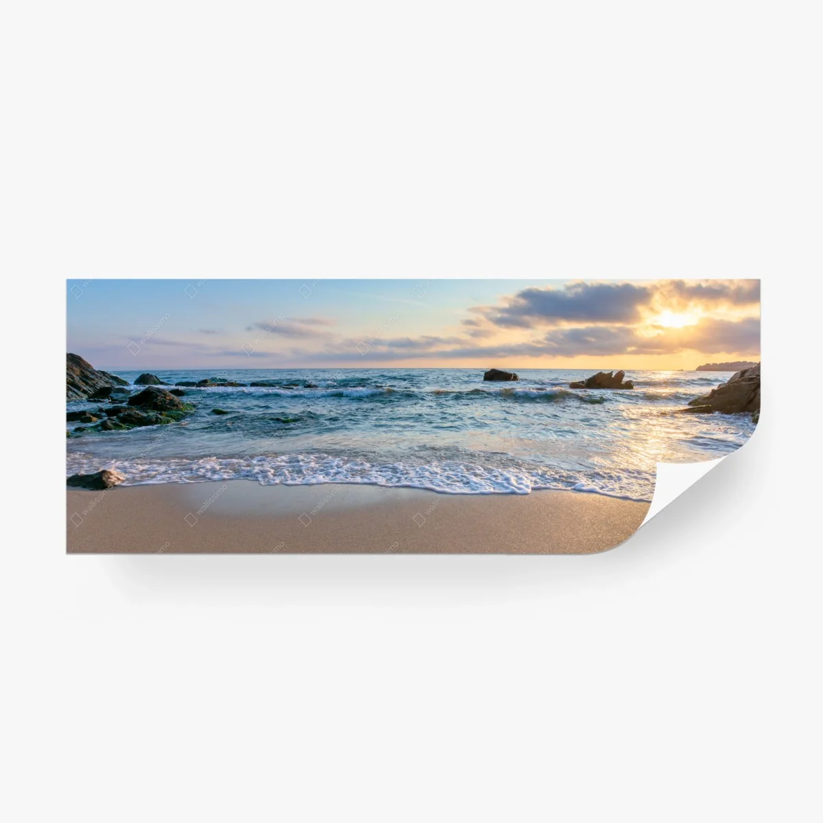 Fototapete sonnenaufgang über ruhigem strand – Wallnifity®