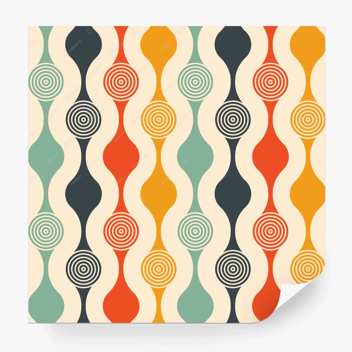 Fototapete retro geometrisches muster mit konzentrischen kreisen – Wallnifity®