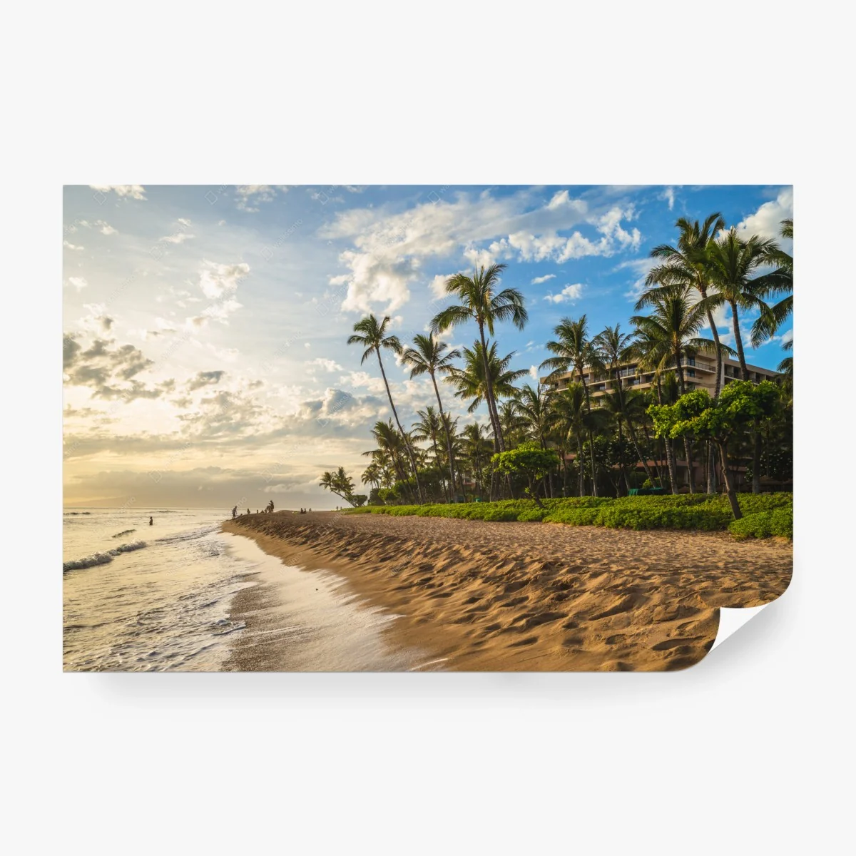 Fototapete Kaanapali strand bei sonnenuntergang auf Maui – Wallnifity®