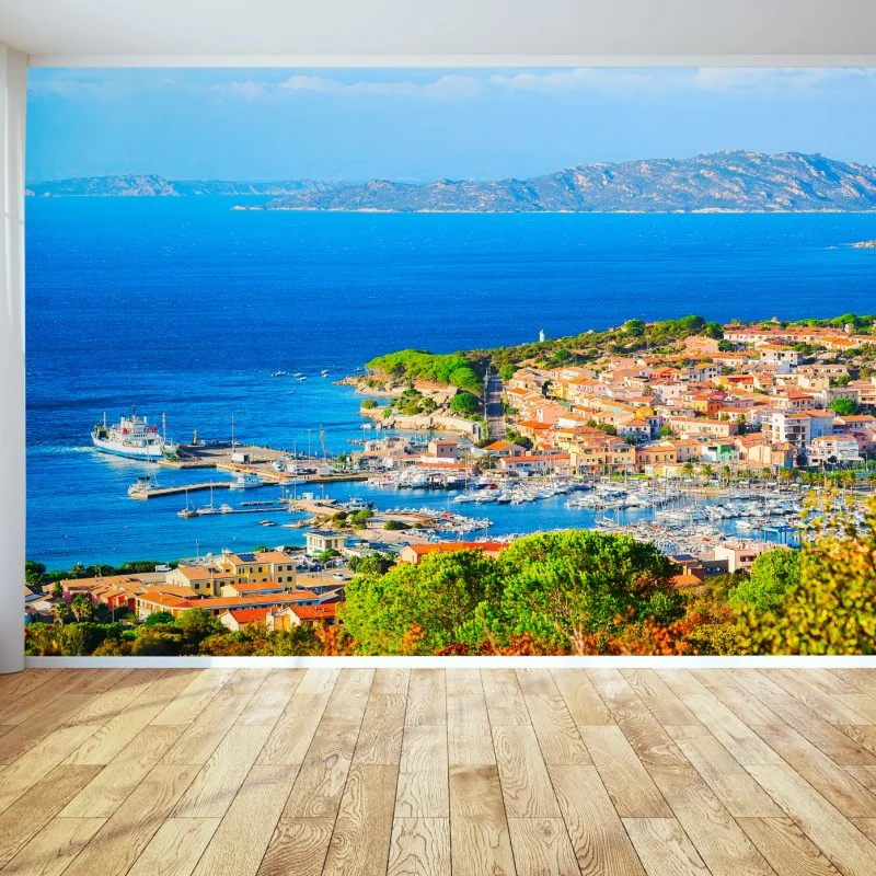 Fototapete sonniges mediterranes hafenstädtchen – Wallnifity® Fototapete sonniges mediterranes hafenstädtchen – Wallnifity®