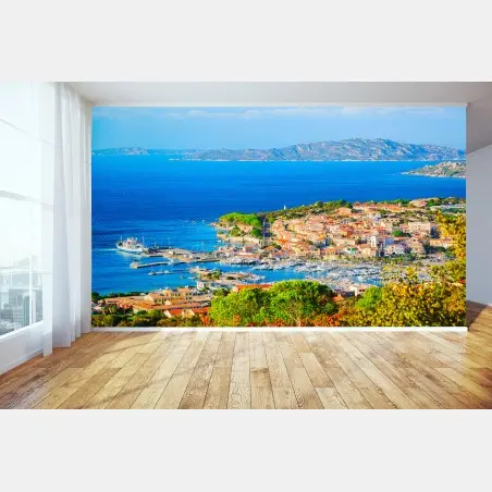 Fototapete sonniges mediterranes hafenstädtchen – Wallnifity®