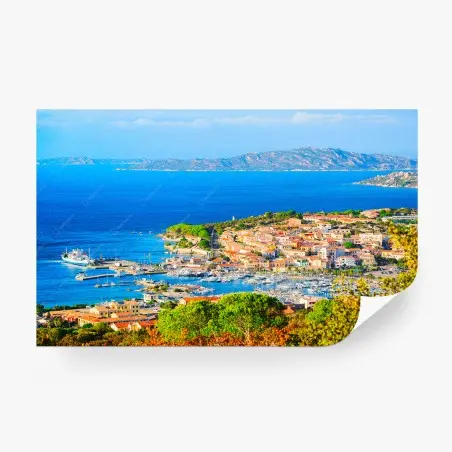 Fototapete sonniges mediterranes hafenstädtchen – Wallnifity®