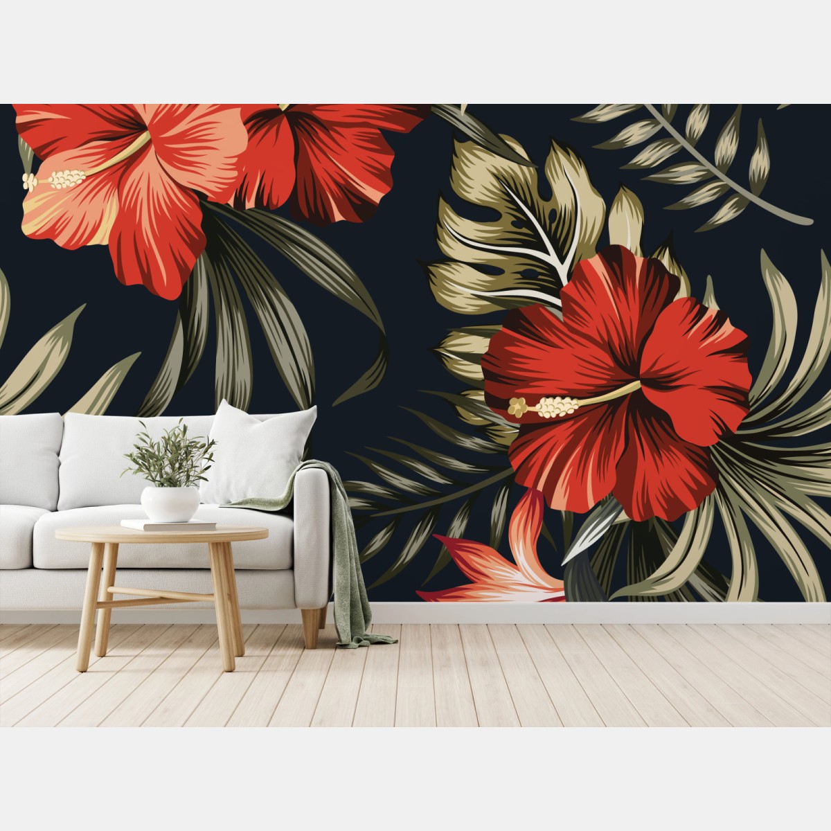 Fototapete vibrantes hibiskus blumenmuster – Wallnifity®