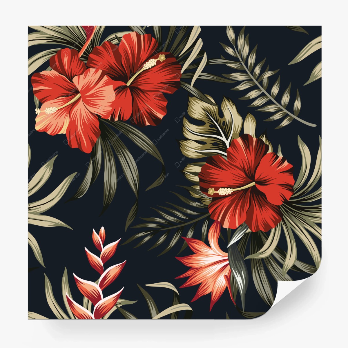 Fototapete vibrantes hibiskus blumenmuster – Wallnifity®