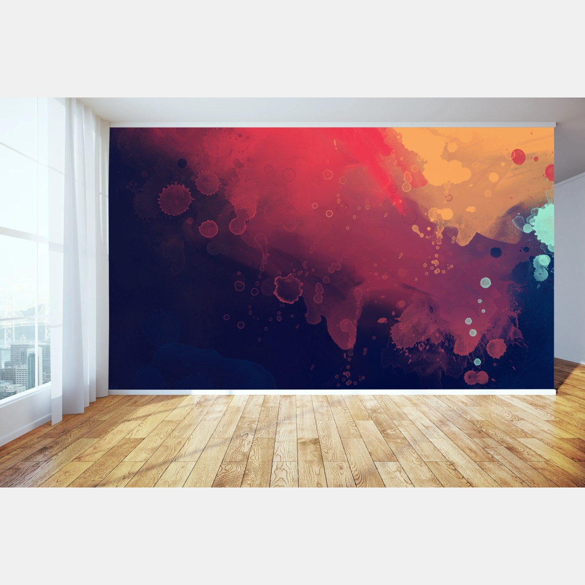 Fototapete lebendige aquarell-abstraktion – Wallnifity®
