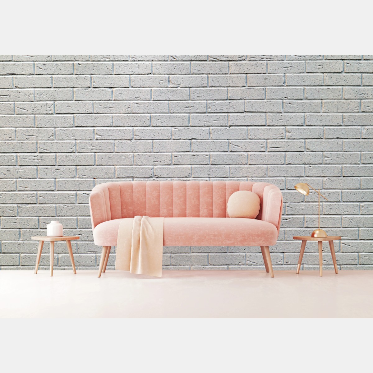 Fototapete weiße ziegelwandtextur – Wallnifity®