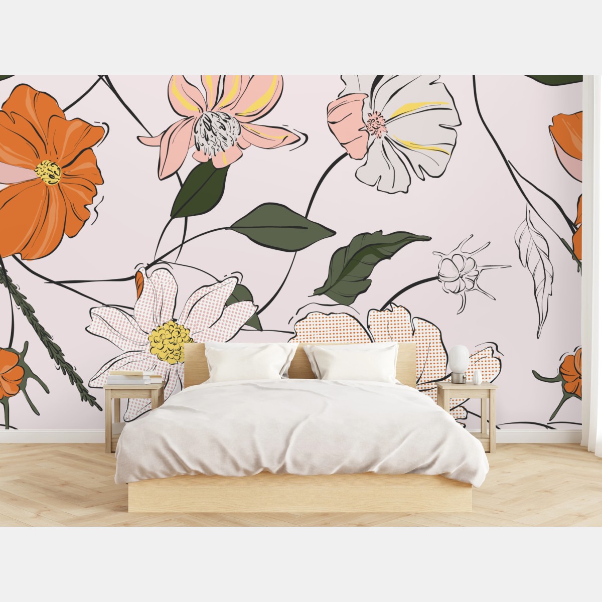 Fototapete pastelliges wildblumenmuster – Wallnifity® Fototapete pastelliges wildblumenmuster – Wallnifity®