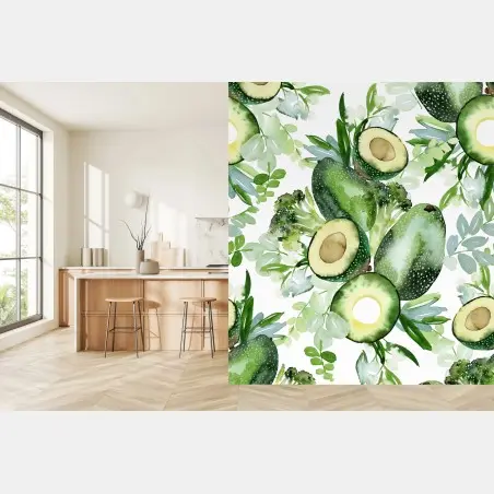 Fototapete aquarell avocado muster – Wallnifity®