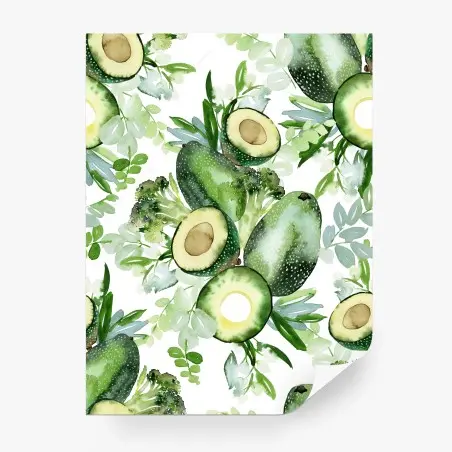 Fototapete aquarell avocado muster – Wallnifity®