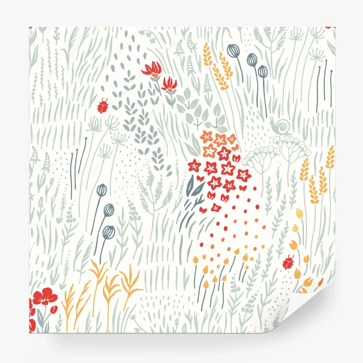 Fototapete zarte wiese mit wildblumen – Wallnifity®