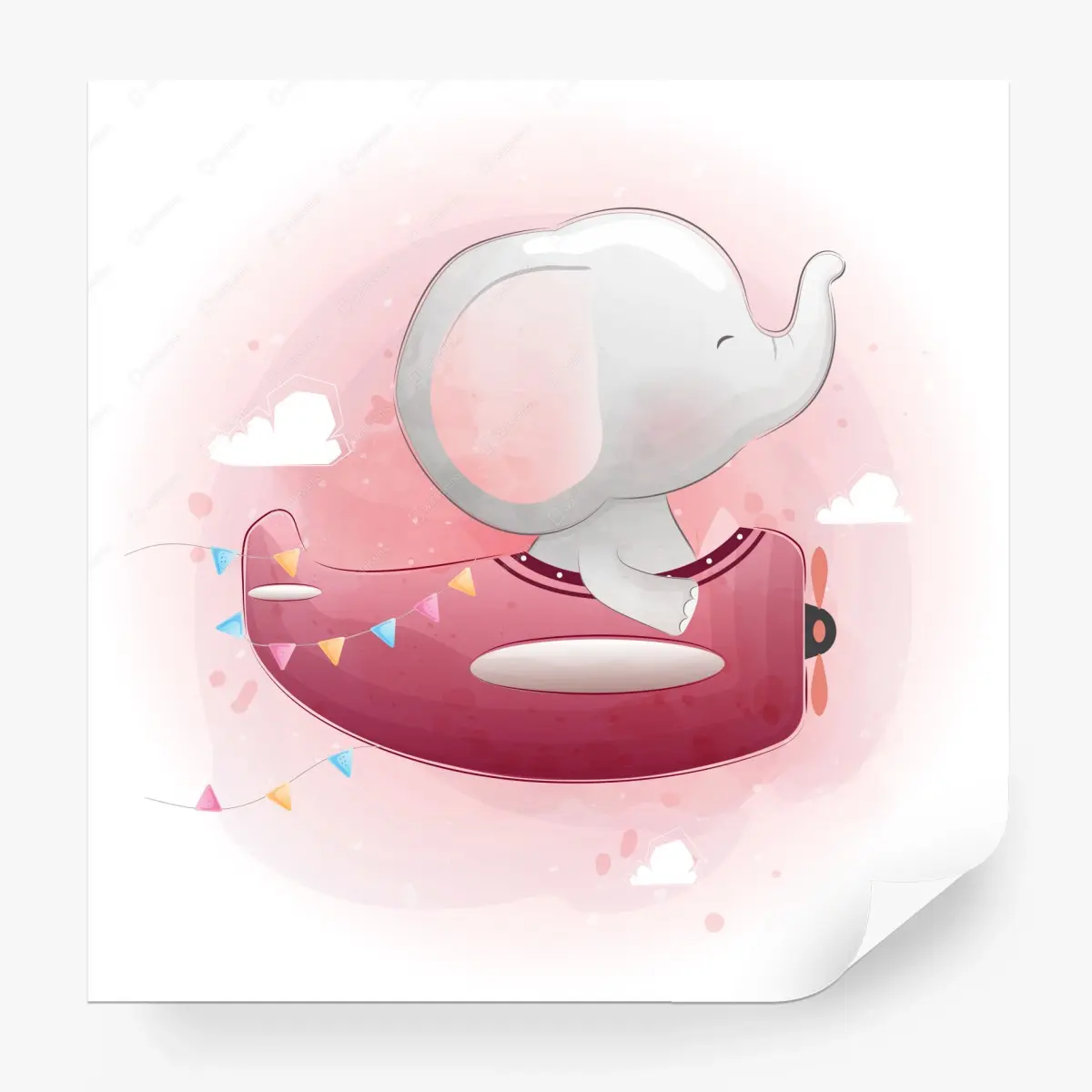 Fototapete süßer elefant im rosa flugzeug – Wallnifity® Fototapete süßer elefant im rosa flugzeug – Wallnifity®