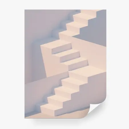 Fototapete minimale weiße treppe 3d – Wallnifity®