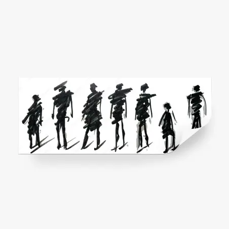 Fototapete tusche-silhouetten von figuren – Wallnifity®
