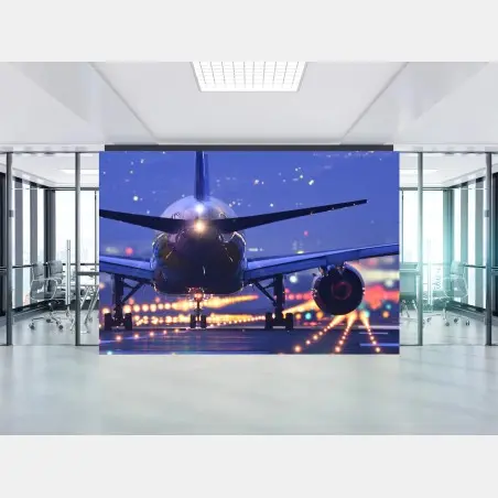 Fototapete flugzeug auf der startbahn bei dämmerung – Wallnifity®