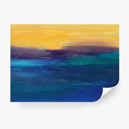 Fototapete ruhiger blauer horizont abstrakte malerei – Wallnifity®
