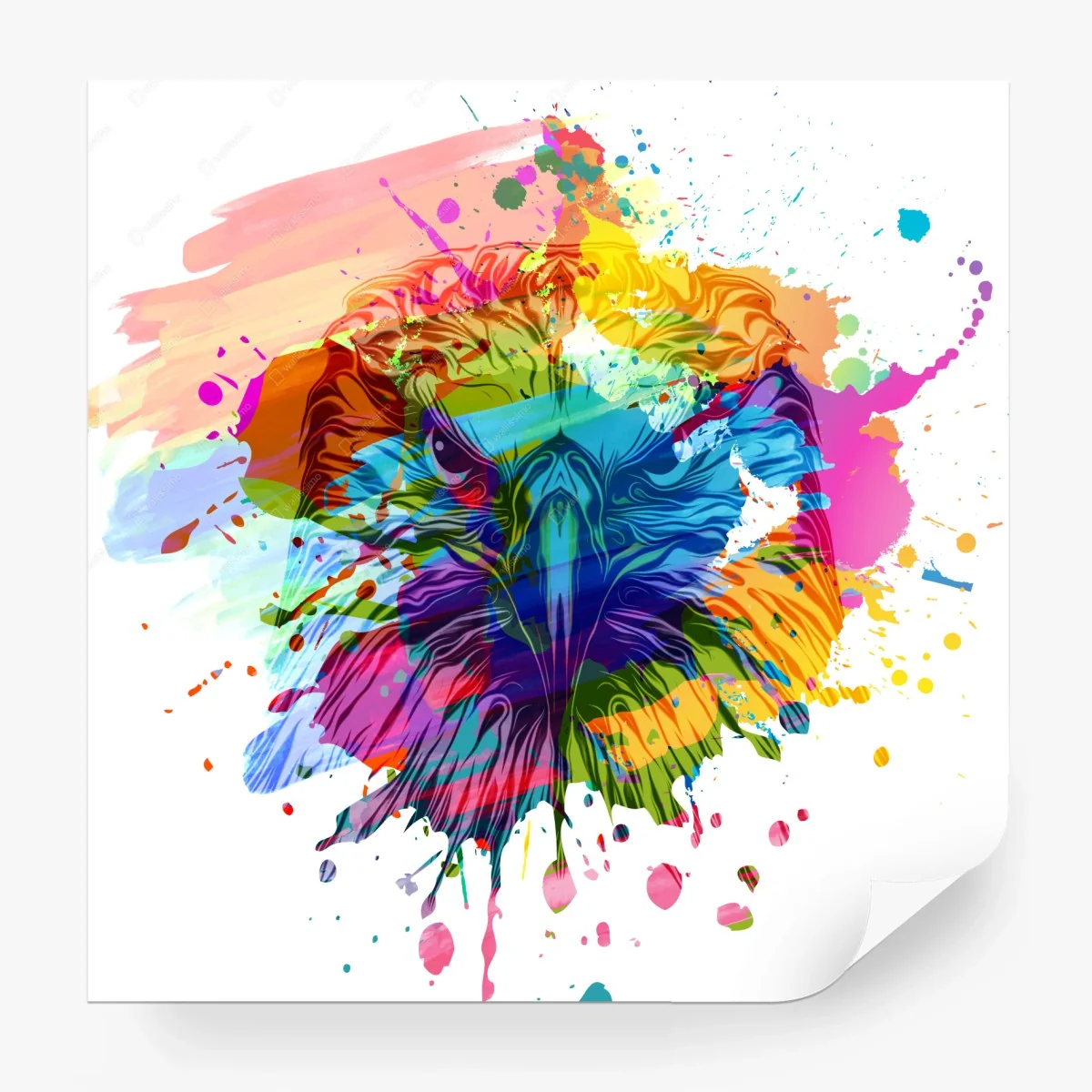 Fototapete lebendige aquarell löwen-spritzer – Wallnifity® Fototapete lebendige aquarell löwen-spritzer – Wallnifity®