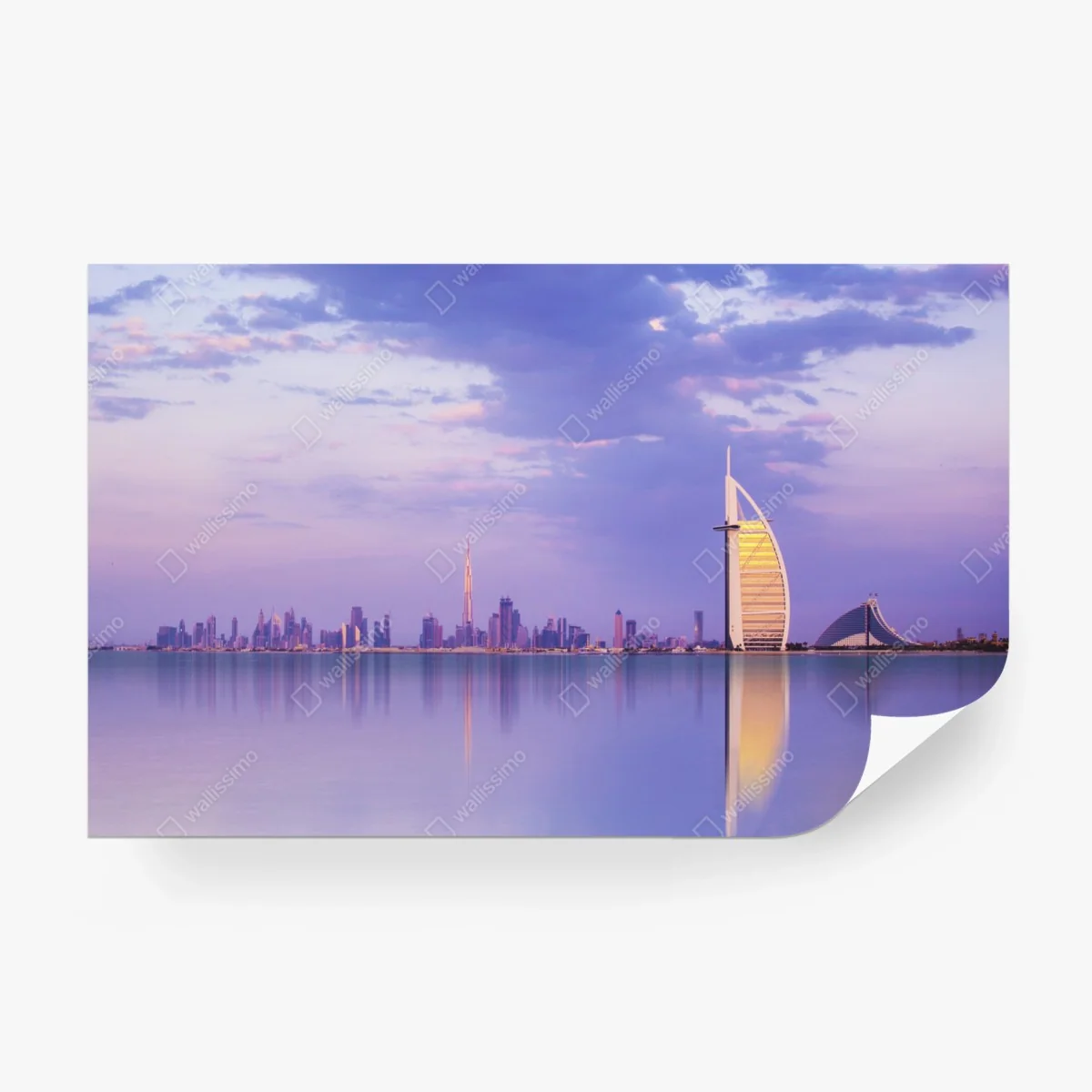 Fototapete Dubai skyline bei dämmerung – Wallnifity® Fototapete Dubai skyline bei dämmerung – Wallnifity®