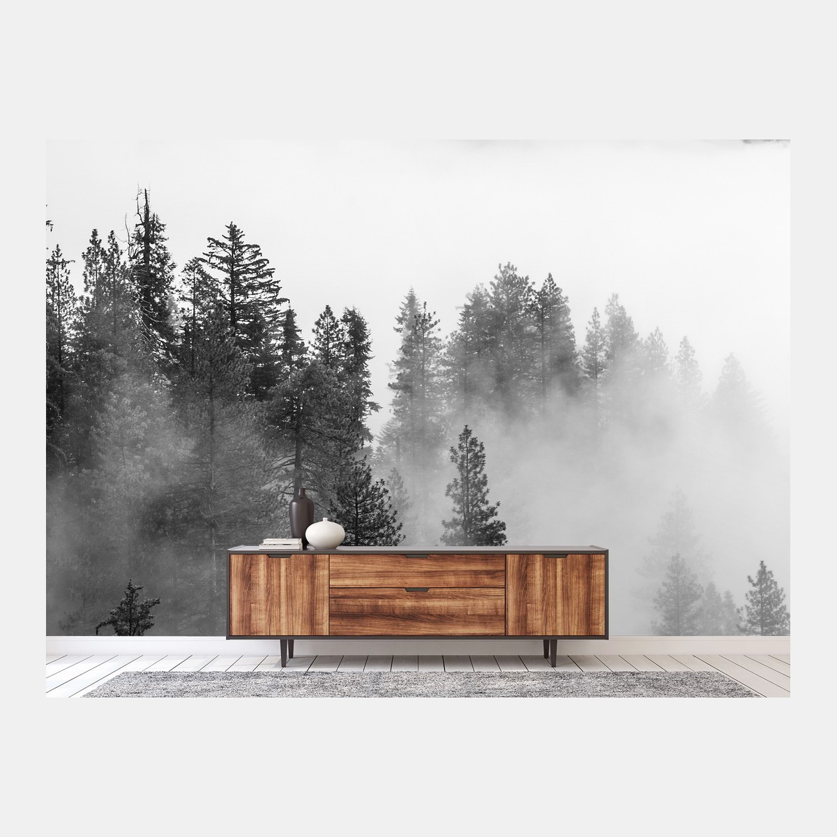 Fototapete nebliger Giant Forest, Sequoia National Park – Wallnifity®
