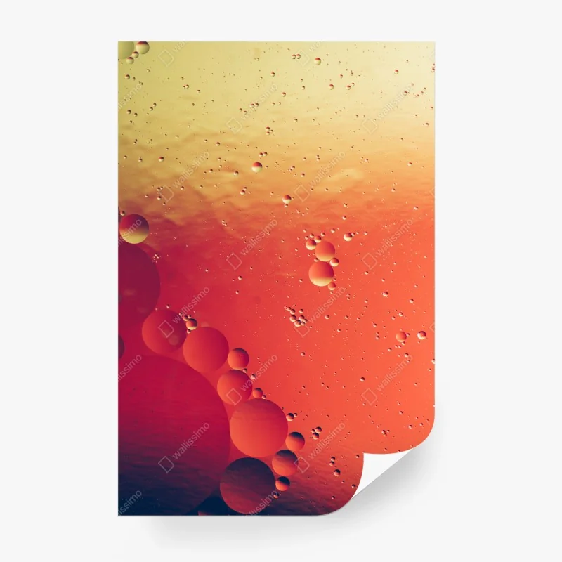 Fototapete warme orange abstraktion mit blasen – Wallnifity® Fototapete warme orange abstraktion mit blasen – Wallnifity®