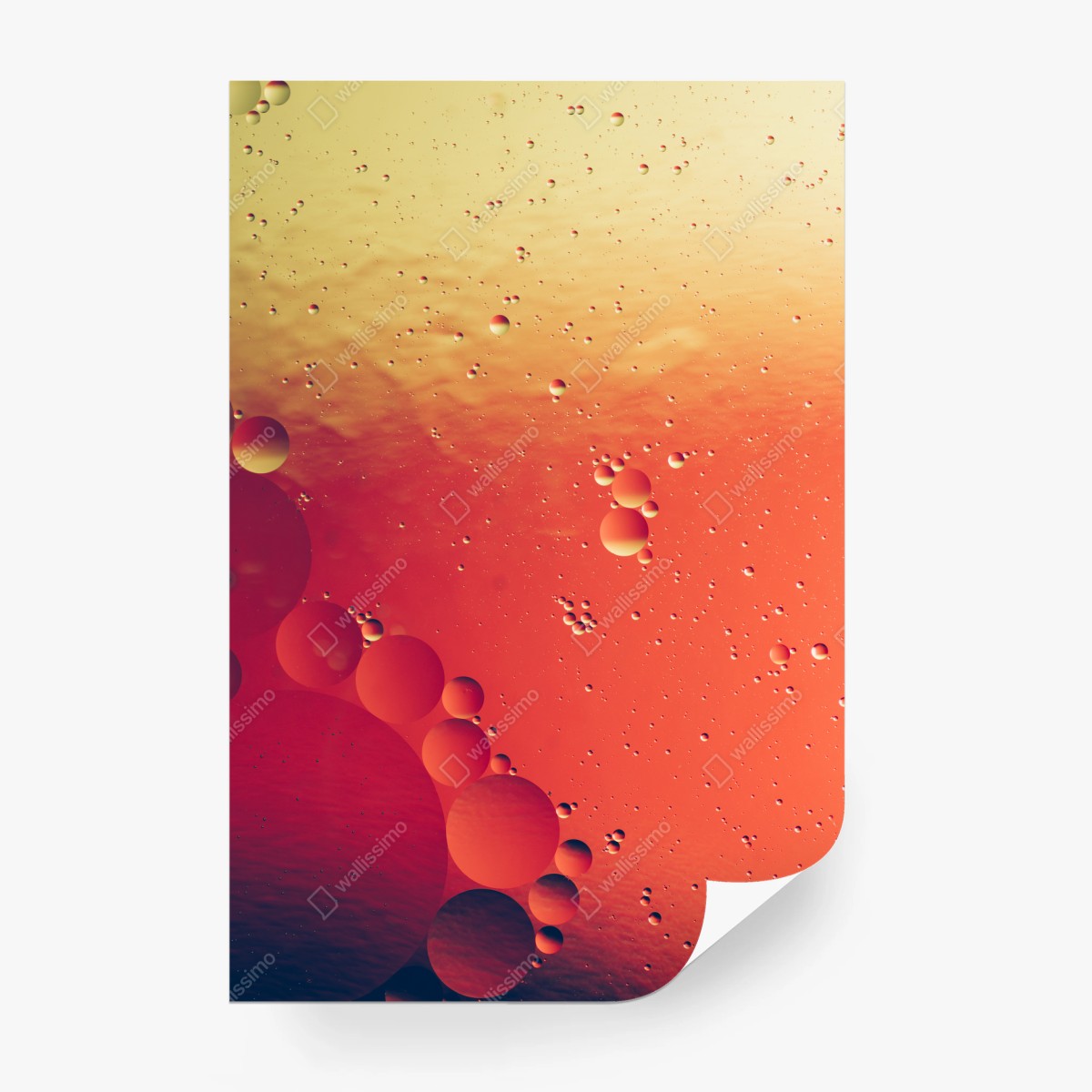 Fototapete warme orange abstraktion mit blasen – Wallnifity® Fototapete warme orange abstraktion mit blasen – Wallnifity®