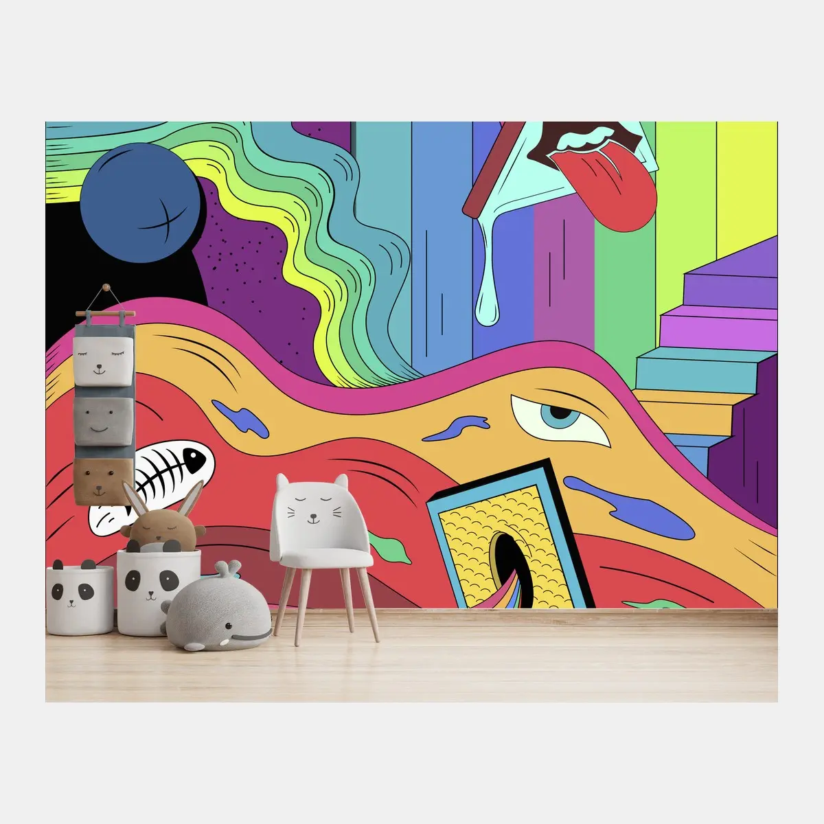 Fototapete psychedelische pop-art traumlandschaft – Wallnifity®