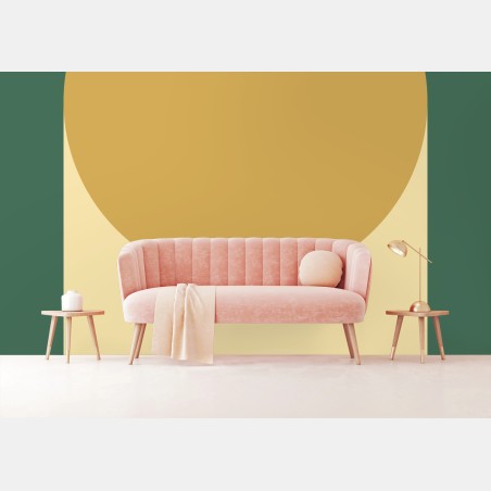 Fototapete goldene sonne über geometrischem block – Wallnifity®