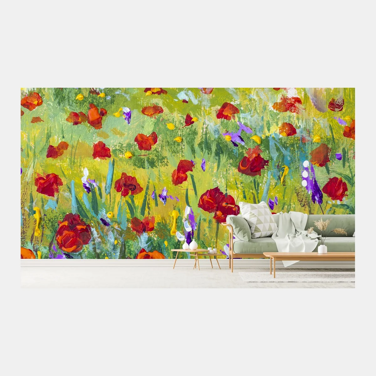 Fototapete impressionistische mohnwiese – Wallnifity® Fototapete impressionistische mohnwiese – Wallnifity®
