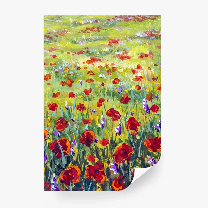 Fototapete impressionistische mohnwiese – Wallnifity® Fototapete impressionistische mohnwiese – Wallnifity®
