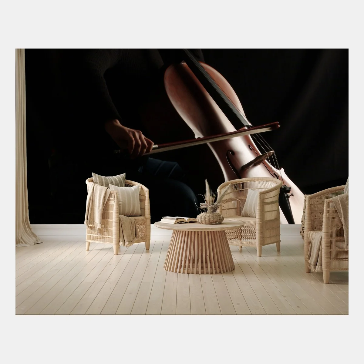 Fototapete silhouette eines cellisten im schatten – Wallnifity® Fototapete silhouette eines cellisten im schatten – Wallnifity®