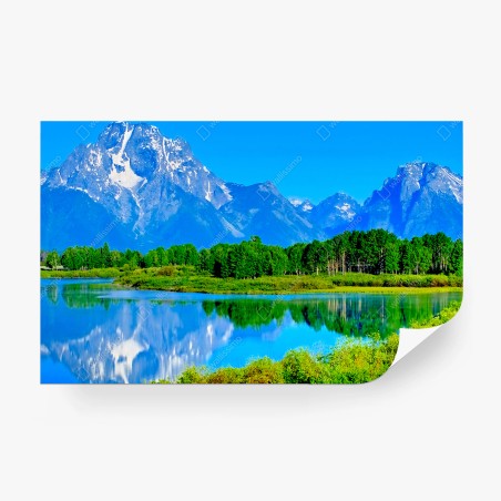 Fototapete ruhige spiegelung eines bergsees – Wallnifity®