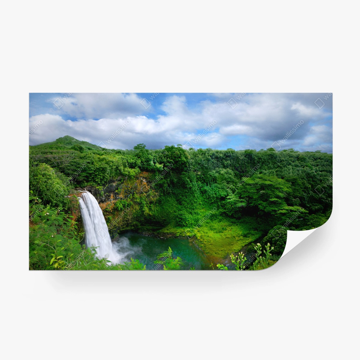 Fototapete üppiger wasserfall auf Hawaii – Wallnifity® Fototapete üppiger wasserfall auf Hawaii – Wallnifity®