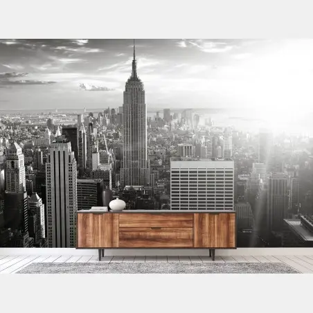 Fototapete schwarzweiß skyline von Manhattan – Wallnifity®