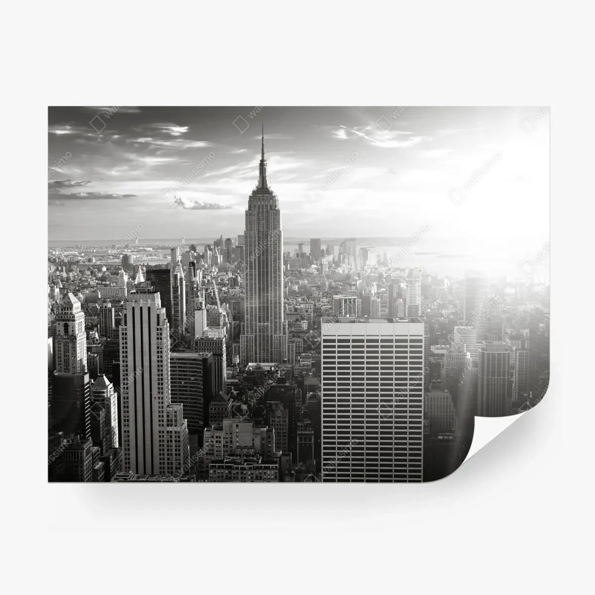 Fototapete schwarzweiß skyline von Manhattan – Wallnifity®