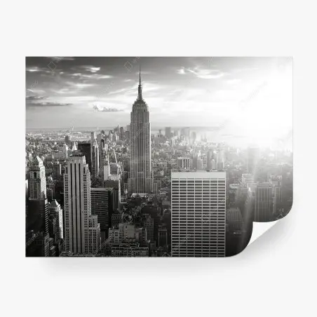Fototapete schwarzweiß skyline von Manhattan – Wallnifity®
