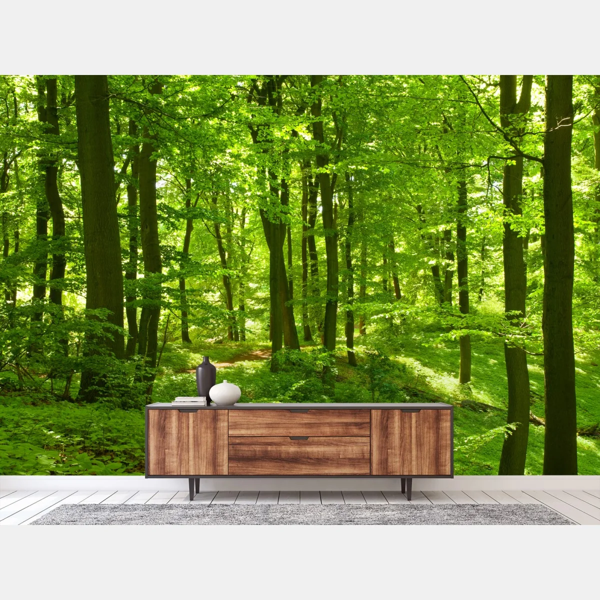 Fototapete üppiger grüner wald – Wallnifity® Fototapete üppiger grüner wald – Wallnifity®
